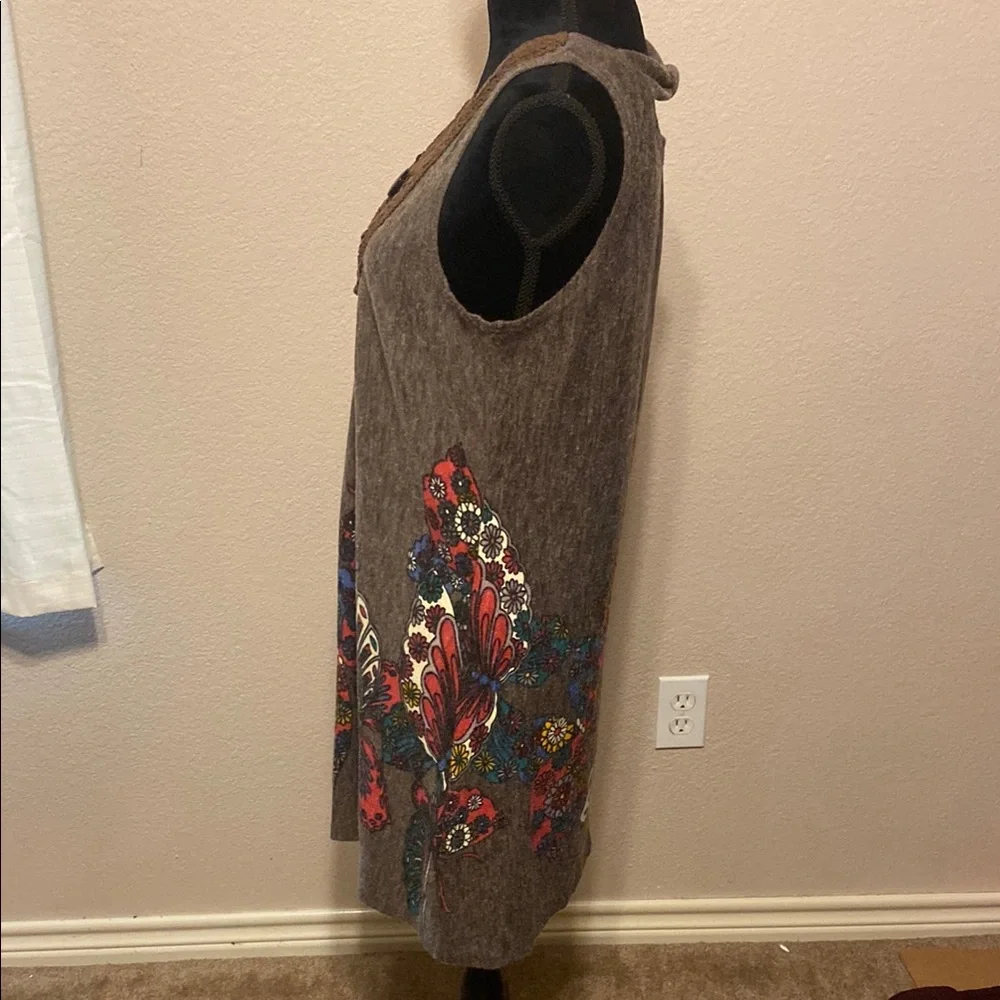 Adore Brown Dress with Colorful Butterfly Pattern - Picture 4 of 9